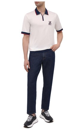 Мужское хлопковое поло ZILLI SPORT белого цвета по цене 59950 руб., арт. MEV-NT512-ZILL1/MC01 | Фото 2 Мужское хлопковое поло ZILLI SPORT белого цвета, арт. MEV-NT512-ZILL1/MC01 | Фото 2 (Материал внешний: Хлопок; Длина (для топов): Стандартные; Рукава: Короткие; Застежка: Молния; Кросс-КТ: Трикотаж; Стили: Кэжуэл)
