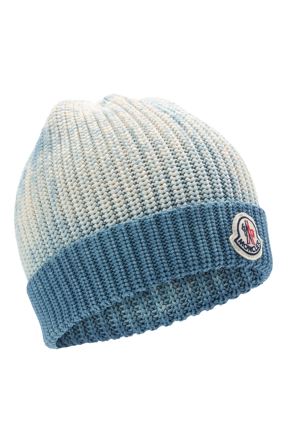 Мужская хлопковая шапка MONCLER голубого цвета, арт. G1-091-9Z761-60-V9170 | Фото 1