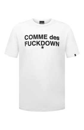 Мужская хлопковая футболка COMME DES FUCKDOWN белого цвета по цене 4925 руб., арт. CDFU1101 | Фото 1 Мужская хлопковая футболка COMME DES FUCKDOWN белого цвета, арт. CDFU1101 | Фото 1