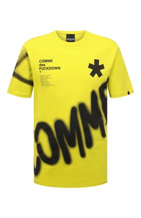Мужская хлопковая футболка COMME DES FUCKDOWN светло-зеленого цвета по цене 6220 руб., арт. CDFU1123 | Фото 1 Мужская хлопковая футболка COMME DES FUCKDOWN светло-зеленого цвета, арт. CDFU1123 | Фото 1