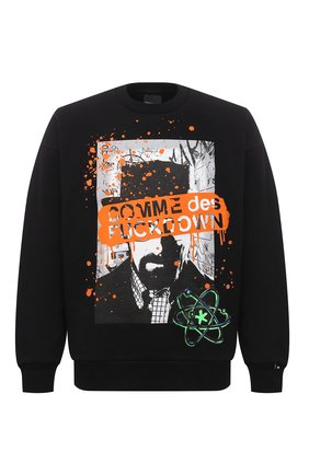 Мужской хлопковый свитшот COMME DES FUCKDOWN черного цвета по цене 9595 руб., арт. CDFU1138 | Фото 1 Мужской хлопковый свитшот COMME DES FUCKDOWN черного цвета, арт. CDFU1138 | Фото 1