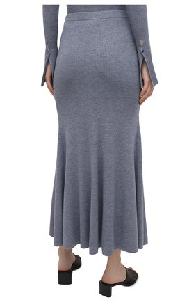 Женская шерстяная юбка NANUSHKA синего цвета, арт. ALINA_BLUE_MELANGE W00L KNIT | Фото 4 (Материал внешний: Шерсть; Кросс-КТ: Трикотаж; Женское Кросс-КТ: Юбка-одежда; Длина Ж (юбки, платья, шорты): Макси; Стили: Кэжуэл)