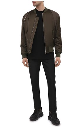 Мужские брюки RICK OWENS черного цвета по цене 55650 руб., арт. RU21S6393/TS | Фото 2 Мужские брюки RICK OWENS черного цвета, арт. RU21S6393/TS | Фото 2 (Длина (брюки, джинсы): Стандартные; Материал внешний: Синтетический материал; Случай: Повседневный; Стили: Минимализм; Shop in Shop M: Обувь_классика)