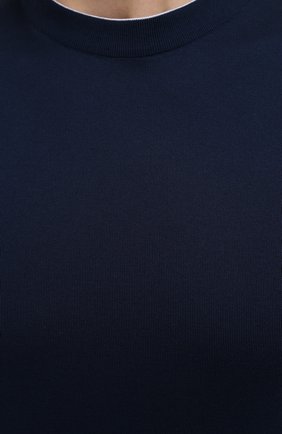 Мужской хлопковый джемпер SVEVO темно-синего цвета, арт. 4650/3SE21/MP46 | Фото 5 (Мужское Кросс-КТ: Джемперы; Принт: Без принта; Рукава: Короткие; Длина (для топов): Стандартные; Материал внешний: Хлопок; Вырез: Круглый; Стили: Кэжуэл)