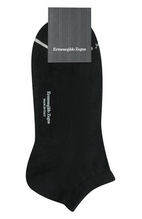 Мужские носки изо льна и хлопка ERMENEGILDO ZEGNA черного цвета, арт. N5V024030 | Фото 1 (Кросс-КТ: бельё; Материал внешний: Лен)