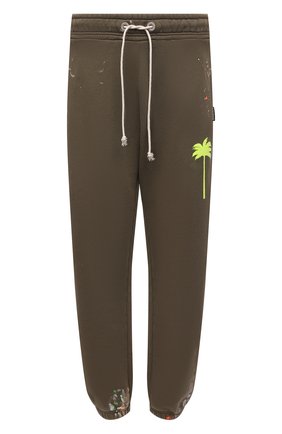 Мужские хлопковые джоггеры PALM ANGELS хаки цвета по цене 49950 руб., арт. PMCH011S21FLE0035618 | Фото 1 Мужские хлопковые джоггеры PALM ANGELS хаки цвета, арт. PMCH011S21FLE0035618 | Фото 1