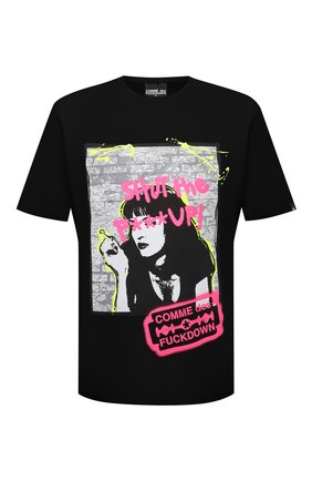 Мужская хлопковая футболка COMME DES FUCKDOWN черного цвета по цене 5960 руб., арт. CDFU1140 | Фото 1 Мужская хлопковая футболка COMME DES FUCKDOWN черного цвета, арт. CDFU1140 | Фото 1