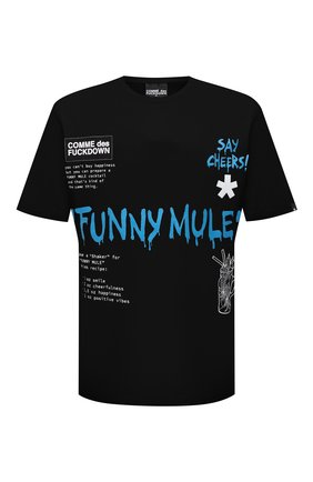 Мужская хлопковая футболка COMME DES FUCKDOWN черного цвета по цене 6220 руб., арт. CDFU1144A | Фото 1 Мужская хлопковая футболка COMME DES FUCKDOWN черного цвета, арт. CDFU1144A | Фото 1
