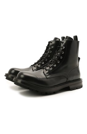 Мужские кожаные ботинки ALEXANDER MCQUEEN черного цвета по цене 67600 руб., арт. 651621/WHZ80 | Фото 1 Мужские кожаные ботинки ALEXANDER MCQUEEN черного цвета, арт. 651621/WHZ80 | Фото 1