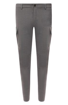 Мужские шерстяные брюки-карго ELEVENTY PLATINUM светло-серого цвета, арт. C75PANA15 TES0A053 | Фото 1 (Длина (брюки, джинсы): Стандартные; Материал внешний: Шерсть; Силуэт М (брюки): Карго; Стили: Кэжуэл; Случай: Повседневный)