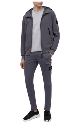 Мужской хлопковый джемпер STONE ISLAND серого цвета по цене 24200 руб., арт. 7415527B2 | Фото 2 Мужской хлопковый джемпер STONE ISLAND серого цвета, арт. 7415527B2 | Фото 2