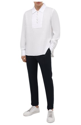 Мужская льняная рубашка DOLCE & GABBANA белого цвета по цене 62650 руб., арт. G5HD4T/FU4IK | Фото 2 Мужская льняная рубашка DOLCE & GABBANA белого цвета, арт. G5HD4T/FU4IK | Фото 2