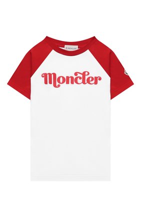 Детского комплект из футболки и шорт MONCLER красного цвета по цене 16800 руб., арт. G1-954-8M747-20-83907/8-10A | Фото 2 Детского комплект из футболки и шорт MONCLER красного цвета, арт. G1-954-8M747-20-83907/8-10A | Фото 2