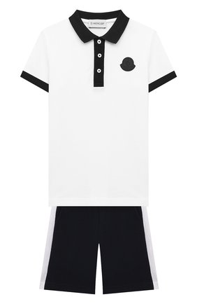Детского комплект из поло и шорт MONCLER синего цвета по цене 19350 руб., арт. G1-954-8M746-20-8496W/8-10A | Фото 1 Детского комплект из поло и шорт MONCLER синего цвета, арт. G1-954-8M746-20-8496W/8-10A | Фото 1