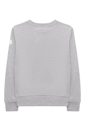 Детский хлопковый свитшот MONCLER серого цвета по цене 19850 руб., арт. G1-954-8G761-20-809AG/12-14A | Фото 2 Детский хлопковый свитшот MONCLER серого цвета, арт. G1-954-8G761-20-809AG/12-14A | Фото 2