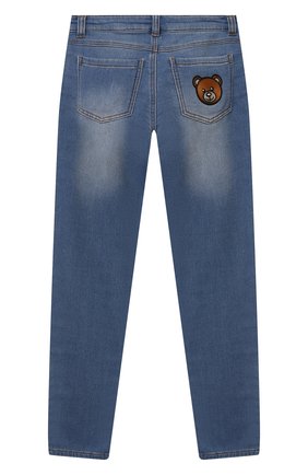 Детские джинсы MOSCHINO синего цвета по цене 15000 руб., арт. HUP04F/LDE08/10A-14A | Фото 2 Детские джинсы MOSCHINO синего цвета, арт. HUP04F/LDE08/10A-14A | Фото 2