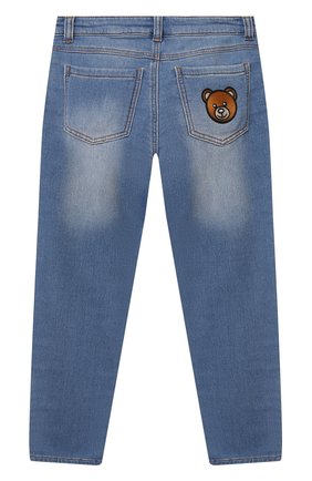 Детские джинсы MOSCHINO синего цвета по цене 14100 руб., арт. HUP04F/LDE08/4A-8A | Фото 2 Детские джинсы MOSCHINO синего цвета, арт. HUP04F/LDE08/4A-8A | Фото 2