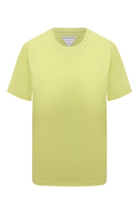 Женская хлопковая футболка BOTTEGA VENETA светло-зеленого цвета по цене 33950 руб., арт. 649060/VF1U0 | Фото 1 Женская хлопковая футболка BOTTEGA VENETA светло-зеленого цвета, арт. 649060/VF1U0 | Фото 1