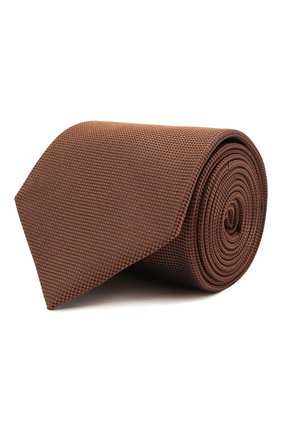 Мужской шелковый галстук BRIONI коричневого цвета, арт. 062I00/09459 | Фото 1 (Материал: Текстиль, Шелк; Принт: Без принта; Региональные ограничения белый список (Axapta Mercury): RU)