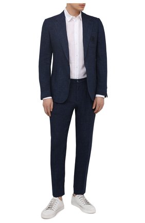 Мужской льняной пиджак DOLCE & GABBANA темно-синего цвета по цене 215000 руб., арт. G20L6Z/HUMHJ | Фото 2 Мужской льняной пиджак DOLCE & GABBANA темно-синего цвета, арт. G20L6Z/HUMHJ | Фото 2 (Материал внешний: Лен; Случай: Коктейльный; Длина (для топов): Стандартные; Пиджаки М: Приталенный; 1-2-бортные: Однобортные; Рукава: Длинные; Материал подклада: Шелк; Стили: Классический; Региональные ограничения белый список (Axapta Mercury): RU)