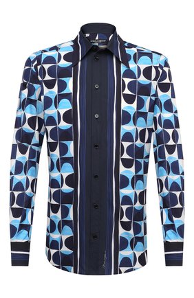 Мужская хлопковая рубашка DOLCE & GABBANA синего цвета по цене 83850 руб., арт. G5GZ3T/HP54T | Фото 1 Мужская хлопковая рубашка DOLCE & GABBANA синего цвета, арт. G5GZ3T/HP54T | Фото 1