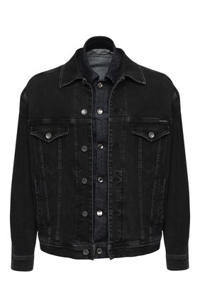 Мужская джинсовая куртка DOLCE & GABBANA темно-серого цвета, арт. G9UM9D/G8DT1 | Фото 1 (Кросс-КТ: Деним, Куртка; Рукава: Длинные; Материал подклада: Хлопок; Длина (верхняя одежда): Короткие; Стили: Гранж; Материал внешний: Хлопок, Деним; Региональные ограничения белый список (Axapta Mercury): RU)