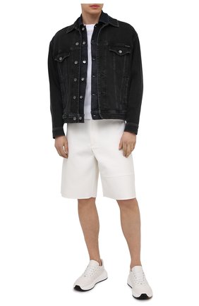 Мужская джинсовая куртка DOLCE & GABBANA темно-серого цвета, арт. G9UM9D/G8DT1 | Фото 2 (Кросс-КТ: Деним, Куртка; Рукава: Длинные; Материал подклада: Хлопок; Длина (верхняя одежда): Короткие; Стили: Гранж; Материал внешний: Хлопок, Деним; Региональные ограничения белый список (Axapta Mercury): RU)