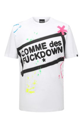 Мужская хлопковая футболка COMME DES FUCKDOWN белого цвета по цене 5960 руб., арт. CDFU1126 | Фото 1 Мужская хлопковая футболка COMME DES FUCKDOWN белого цвета, арт. CDFU1126 | Фото 1