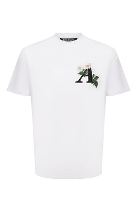 Мужская хлопковая футболка PALM ANGELS белого цвета по цене 39650 руб., арт. PMAA001S21JER0170110 | Фото 1 Мужская хлопковая футболка PALM ANGELS белого цвета, арт. PMAA001S21JER0170110 | Фото 1