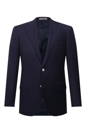 Мужской шерстяной пиджак CORNELIANI темно-синего цвета по цене 131000 руб., арт. 876268-1118260/90 81Q1 | Фото 1 Мужской шерстяной пиджак CORNELIANI темно-синего цвета, арт. 876268-1118260/90 81Q1 | Фото 1 (Длина (для топов): Стандартные; 1-2-бортные: Однобортные; Материал внешний: Шерсть; Пиджаки М: Прямой; Рукава: Длинные; Стили: Классический; Материал подклада: Купро; Случай: Формальный)