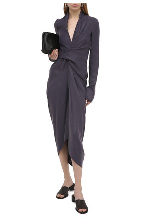 Женское платье RICK OWENS фиолетового цвета по цене 112500 руб., арт. RP21S3542/CS | Фото 2 Женское платье RICK OWENS фиолетового цвета, арт. RP21S3542/CS | Фото 2