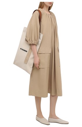 Женское хлопковое платье ERIKA CAVALLINI бежевого цвета по цене 36400 руб., арт. S1/P/P1SJ04 | Фото 2 Женское хлопковое платье ERIKA CAVALLINI бежевого цвета, арт. S1/P/P1SJ04 | Фото 2