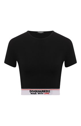 Женский хлопковый топ DSQUARED2 черного цвета по цене 16950 руб., арт. D8M263470 | Фото 1 Женский хлопковый топ DSQUARED2 черного цвета, арт. D8M263470 | Фото 1