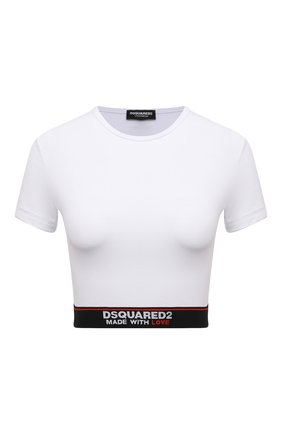Женский хлопковый топ DSQUARED2 белого цвета по цене 16950 руб., арт. D8M263470 | Фото 1 Женский хлопковый топ DSQUARED2 белого цвета, арт. D8M263470 | Фото 1