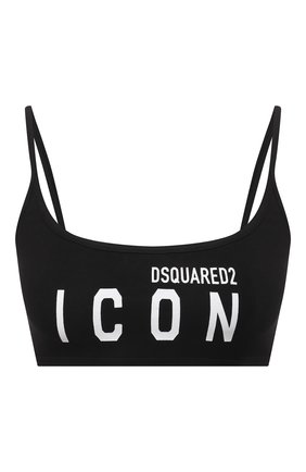 Женский хлопковый бра-топ DSQUARED2 черного цвета по цене 11050 руб., арт. D8RG33450 | Фото 1 Женский хлопковый бра-топ DSQUARED2 черного цвета, арт. D8RG33450 | Фото 1