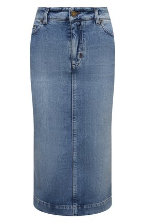 Женская джинсовая юбка TOM FORD голубого цвета, арт. GCD055-DEX128 | Фото 1 (Женское Кросс-КТ: Юбка-одежда; Материал внешний: Хлопок; Стили: Кэжуэл; Кросс-КТ: Деним; Длина Ж (юбки, платья, шорты): Миди)