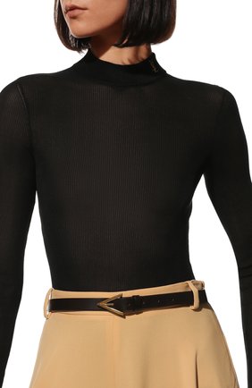Женский кожаный ремень BOTTEGA VENETA темно-коричневого цвета, арт. 629763/VMAU3 | Фото 2