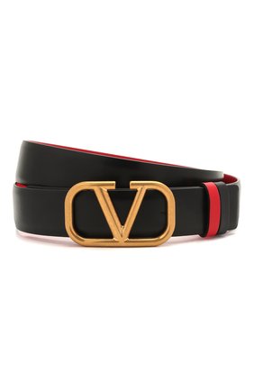 Женский двусторонний кожаный ремень vlogo VALENTINO черного цвета по цене 28800 руб., арт. VW0T0T15/ZFR | Фото 1 Женский двусторонний кожаный ремень vlogo VALENTINO черного цвета, арт. VW0T0T15/ZFR | Фото 1 (Материал: Кожа)
