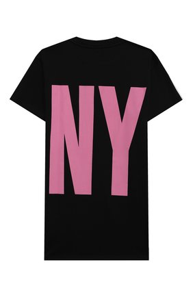 Детское хлопковое платье-футболка DKNY черного цвета по цене 7710 руб., арт. D32777 | Фото 2 Детское хлопковое платье-футболка DKNY черного цвета, арт. D32777 | Фото 2