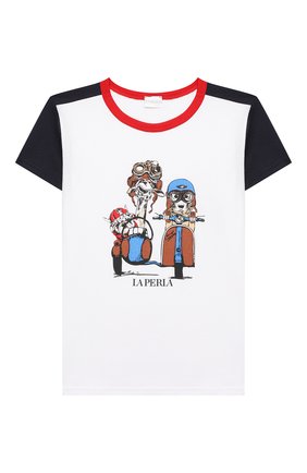 Женская хлопковая пижама LA PERLA темно-синего цвета по цене 9640 руб., арт. 70072/8A-14A | Фото 2 Женская хлопковая пижама LA PERLA темно-синего цвета, арт. 70072/8A-14A | Фото 2