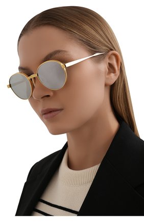 Женские солнцезащитные очки GUCCI золотого цвета по цене 37200 руб., арт. GG0872S 003 | Фото 2 Женские солнцезащитные очки GUCCI золотого цвета, арт. GG0872S 003 | Фото 2 (Тип очков: С/з; Очки форма: Круглые; Оптика Гендер: оптика-унисекс)