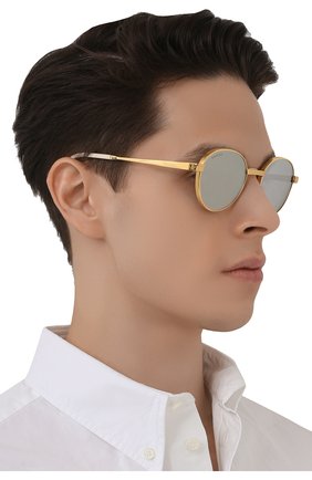 Женские солнцезащитные очки GUCCI золотого цвета по цене 37200 руб., арт. GG0872S 003 | Фото 3 Женские солнцезащитные очки GUCCI золотого цвета, арт. GG0872S 003 | Фото 3 (Тип очков: С/з; Очки форма: Круглые; Оптика Гендер: оптика-унисекс)