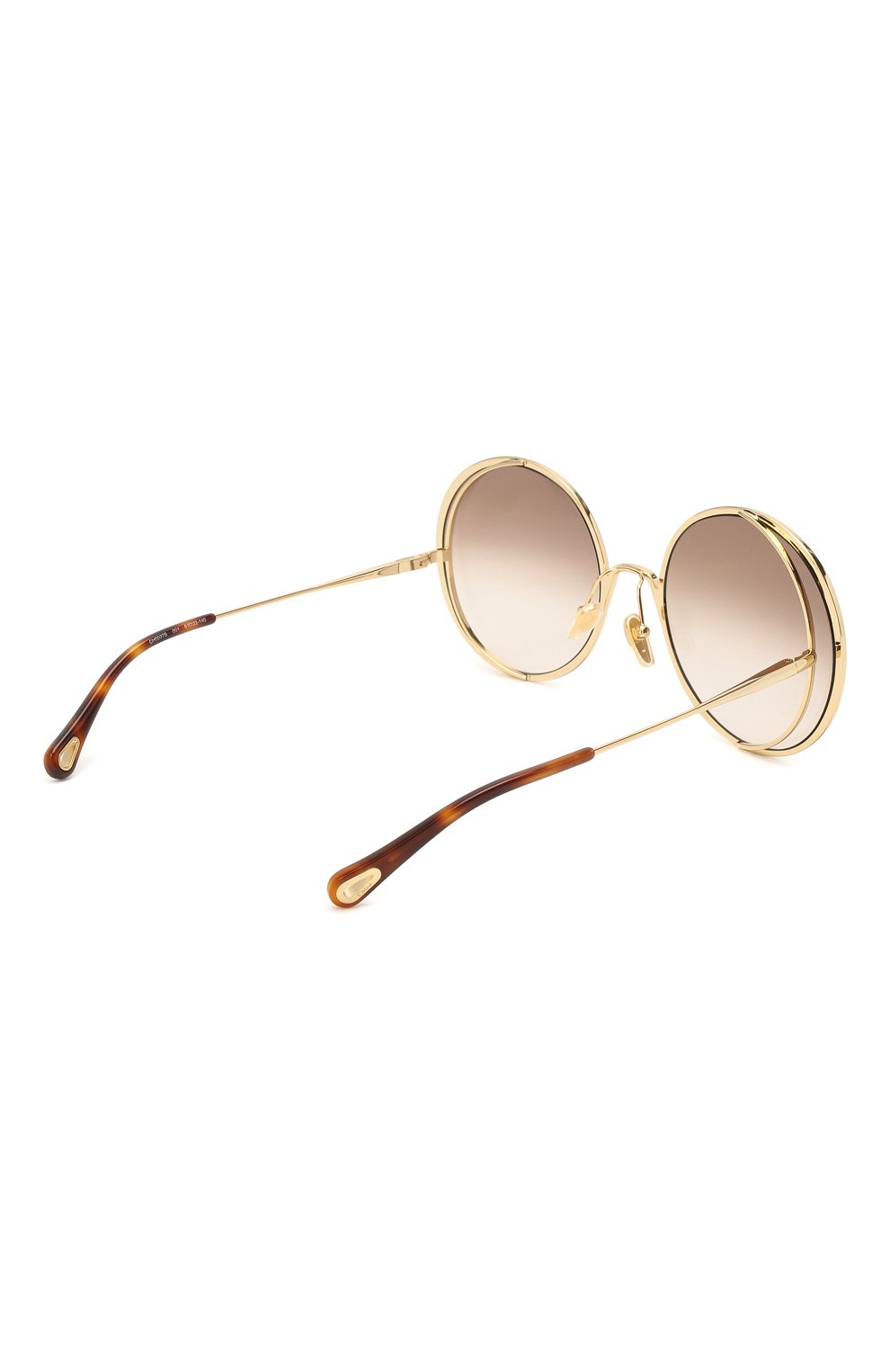 Женские солнцезащитные очки CHLOÉ коричневого цвета, арт. CH0037S 001 | Фото 4 (Тип очков: С/з; Оптика Гендер: оптика-женское; Очки форма: Круглые)