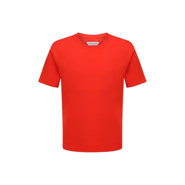 Хлопковая футболка Bottega Veneta красного цвета