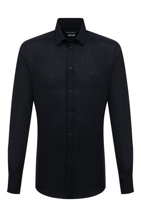 Мужская льняная рубашка DOLCE & GABBANA синего цвета по цене 52150 руб., арт. G5EJ1Z/FU4IK | Фото 1 Мужская льняная рубашка DOLCE & GABBANA синего цвета, арт. G5EJ1Z/FU4IK | Фото 1