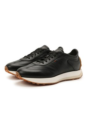 Мужские кожаные кроссовки SANTONI черного цвета по цене 47900 руб., арт. MBNR21495BBMNRDAN01 | Фото 1 Мужские кожаные кроссовки SANTONI черного цвета, арт. MBNR21495BBMNRDAN01 | Фото 1 (Материал внутренний: Натуральная кожа; Подошва: Массивная; Стили: Классический)