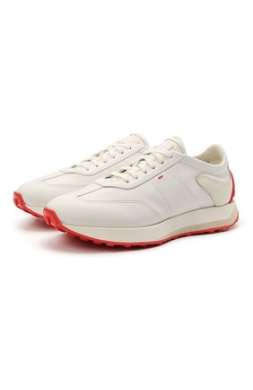 Мужские кожаные кроссовки SANTONI белого цвета по цене 47900 руб., арт. MBNR21495BBACRDAI20 | Фото 1 Мужские кожаные кроссовки SANTONI белого цвета, арт. MBNR21495BBACRDAI20 | Фото 1 (Подошва: Массивная; Стили: Классический; Материал внутренний: Натуральная кожа)