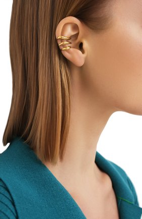 Женские моносерьга-кафф ALEXANDER MCQUEEN золотого цвета по цене 22150 руб., арт. 659671/J160T | Фото 2 Женские моносерьга-кафф ALEXANDER MCQUEEN золотого цвета, арт. 659671/J160T | Фото 2
