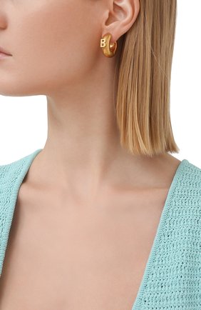 Женские серьги BALENCIAGA золотого цвета по цене 39200 руб., арт. 618683/TZ99G | Фото 2 Женские серьги BALENCIAGA золотого цвета, арт. 618683/TZ99G | Фото 2