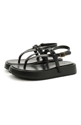 Женские кожаные сандалии JW ANDERSON черного цвета по цене 47500 руб., арт. ANW36008A/12140 | Фото 1 Женские кожаные сандалии JW ANDERSON черного цвета, арт. ANW36008A/12140 | Фото 1